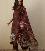 Women Ethnic Motifs Printed Regular Thread Work Kurta with Trousers & With Dupatta