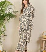 Women Abstract Printed Cotton Kurta with Palazzos