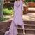 Lavender Floral Embroidered Tie Up Neck Pure Cotton Kurta with Trousers & Dupatta
