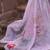 Lavender Floral Embroidered Tie Up Neck Pure Cotton Kurta with Trousers & Dupatta