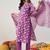 Floral Printed Gotta Patti Pure Cotton Straight Kurta with Trouser & Dupatta