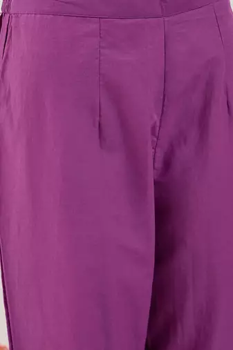 Floral Printed Gotta Patti Pure Cotton Straight Kurta with Trouser & Dupatta