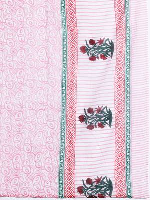 Floral Printed Pure Cotton Kurta with Trousers & With Dupatta 4