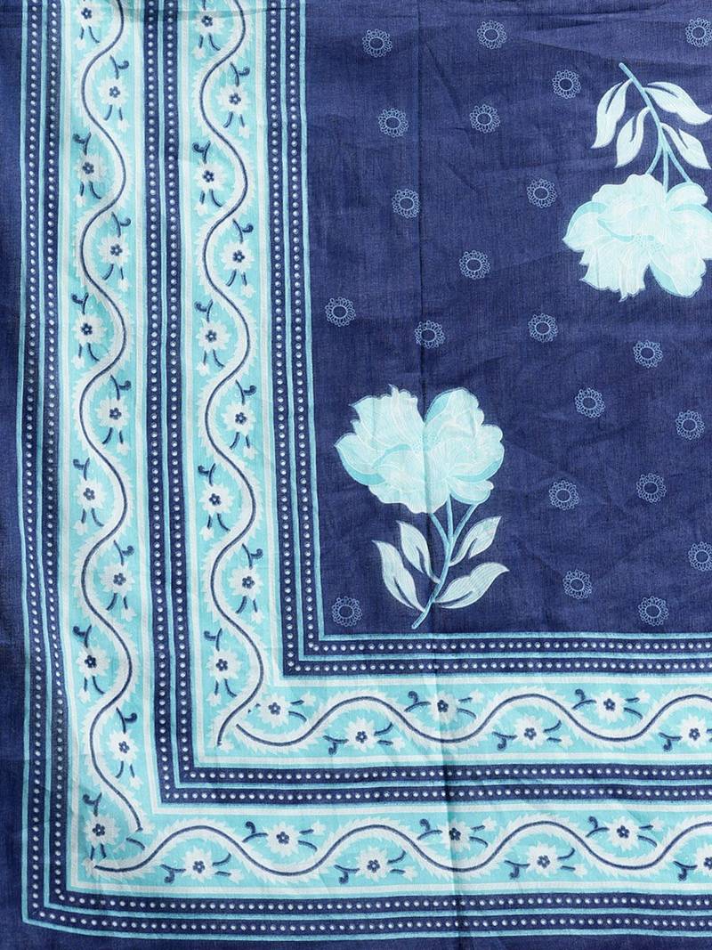 Floral Printed Pure Cotton Kurta With Trousers & Dupatta