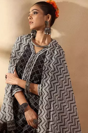 Printed Regular Pure Cotton Kurta with Salwar & Dupatta