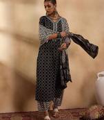Printed Regular Pure Cotton Kurta with Salwar & Dupatta