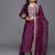 Floral Embroidered Sequinned Liva Kurta with Trousers & Dupatta