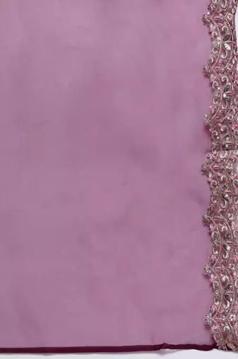 Floral Embroidered Sequinned Liva Kurta with Trousers & Dupatta