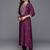 Floral Embroidered Sequinned Liva Kurta with Trousers & Dupatta