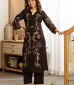 Women Ethnic Motifs Embroidered Regular Thread Work Pure Cotton Kurta with Trousers