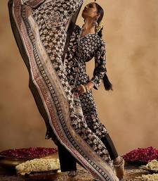 Floral Printed Angrakha Pure Cotton A-Line Kurta With Trousers & Dupatta