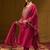 Floral Embroidered Sweetheart Neck Straight Kurta With Trousers & Dupatta