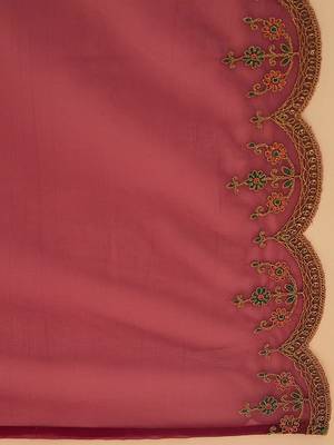 Floral Embroidered Sweetheart Neck Straight Kurta With Trousers & Dupatta 6