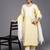 Yellow Floral Embroidered Thread Work Straight Kurta With Trousers & Dupatta