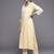 Yellow Floral Embroidered Thread Work Straight Kurta With Trousers & Dupatta