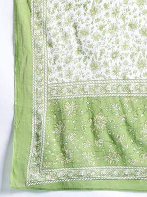 Women Floral Printed Pure Cotton Kurta with Trousers & With Dupatta 4