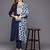 Geometric Yoke Design Keyhole Neck Straight Kurta With Trousers & Dupatta