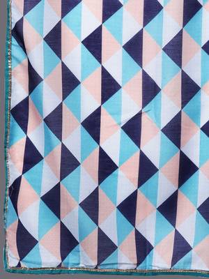 Geometric Yoke Design Keyhole Neck Straight Kurta With Trousers & Dupatta 4