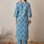 Floral Printed Pure Cotton V-Neck Straight Kurta With Trousers