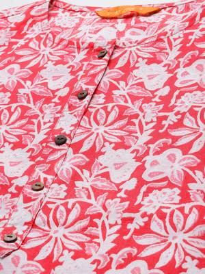 Floral Printed Regular Pure Cotton Kurta with Trousers & Dupatta 2