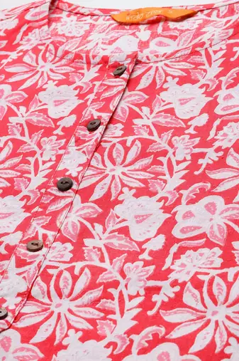 Floral Printed Regular Pure Cotton Kurta with Trousers & Dupatta