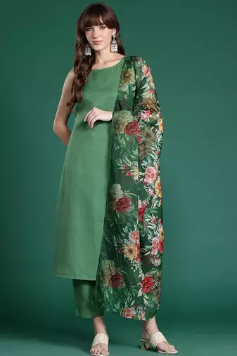 Kurta With Trousers & Dupatta