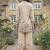 Women Floral Printed Regular Sequinned Linen Kurta with Palazzos