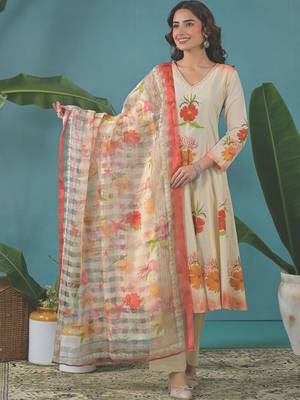 Women Floral Printed Regular Pure Cotton Kurta with Trousers & With Dupatta 7