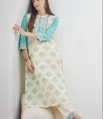 Women Floral Printed Regular Pure Cotton Kurta with Trousers