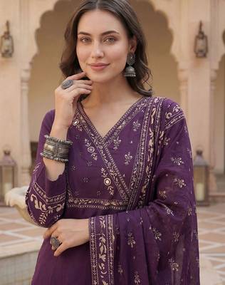 Women Ethnic Motifs Printed Pure Cotton Kurta With Trousers & Dupatta 2