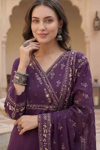 Women Ethnic Motifs Printed Pure Cotton Kurta With Trousers & Dupatta