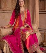 Women Ethnic Motifs Embroidered Panelled Thread Work Kurta with Palazzos & With Dupatta