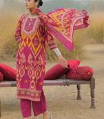 Women Ethnic Motifs Printed Regular Thread Work Pure Cotton Kurta with Trousers & With Dupatta