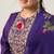 Plus Size Purple Embroidered Straight Kurta Trousers With Dupatta Set
