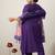 Plus Size Purple Embroidered Straight Kurta Trousers With Dupatta Set