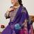 Plus Size Purple Embroidered Straight Kurta Trousers With Dupatta Set