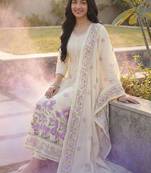 Women Floral Printed Regular Pure Cotton Kurta with Palazzos & With Dupatta