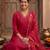 Women V-Neck Mirror Work Kurta with Trousers & Dupatta