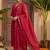 Women V-Neck Mirror Work Kurta with Trousers & Dupatta