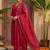 Women V-Neck Mirror Work Kurta with Trousers & Dupatta