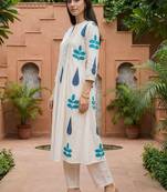 Women Ethnic Motifs Printed Regular Mirror Work Pure Cotton Kurta with Palazzos