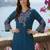 Women Floral Embroidered Regular Thread Work Kurta with Palazzos