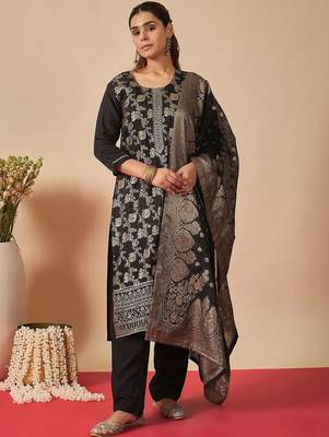 Women Ethnic Motifs Regular Kurta with Trousers & With Dupatta 1