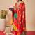 Women Leheriya Dyed Regular Thread Work Kurta with Trousers & With Dupatta
