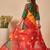 Women Leheriya Dyed Regular Thread Work Kurta with Trousers & With Dupatta