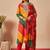 Women Leheriya Dyed Regular Thread Work Kurta with Trousers & With Dupatta