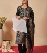 Women Ethnic Motifs Regular Kurta with Trousers & With Dupatta