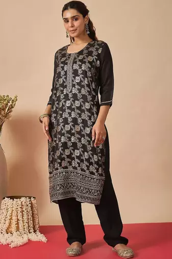 Women Ethnic Motifs Regular Kurta with Trousers & With Dupatta