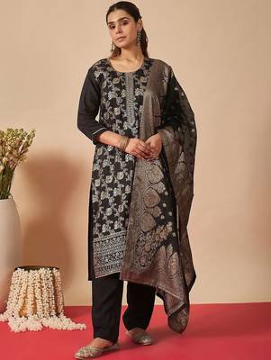 Women Ethnic Motifs Regular Kurta with Trousers & With Dupatta 7