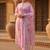 Women Floral Regular Thread Work Kurta with Trousers & With Dupatta